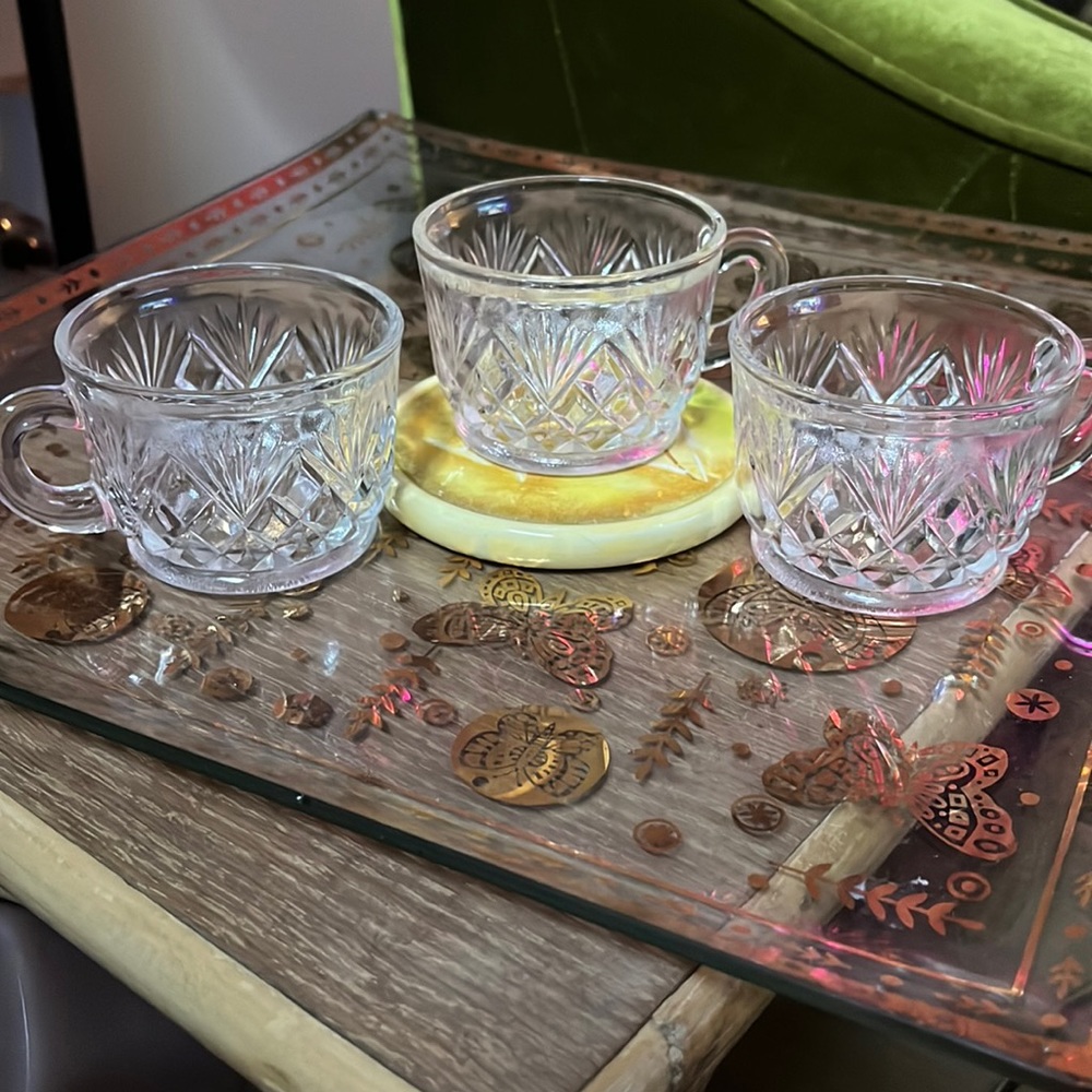Crystal Palm Leaf Cups